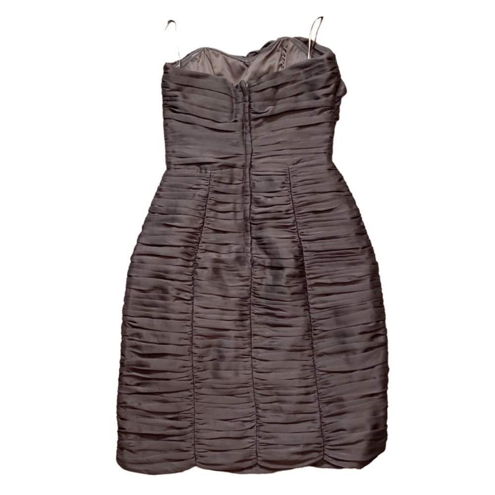 H&M GRAY STRAPLESS RUCHED PLEATED FITTED COCKTAIL DRESS SIZE 2 - Picture 5 of 5